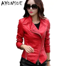 Женское модное пальто куртки весна осень Новое поступление короткий тонкий Повседневный стиль овечья кожа куртка размера плюс WUJ0084