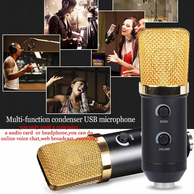 Проводной микрофон MK F100TL ручной для видеозаписи USB ПК конденсаторный с
