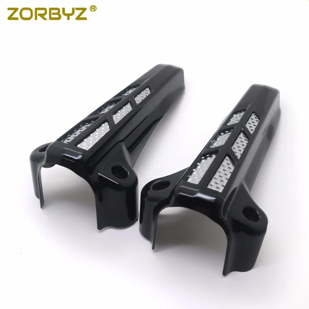 ZORBYZ мотоциклетные хромированные/черные чехлы с передней вилкой и нижней частью