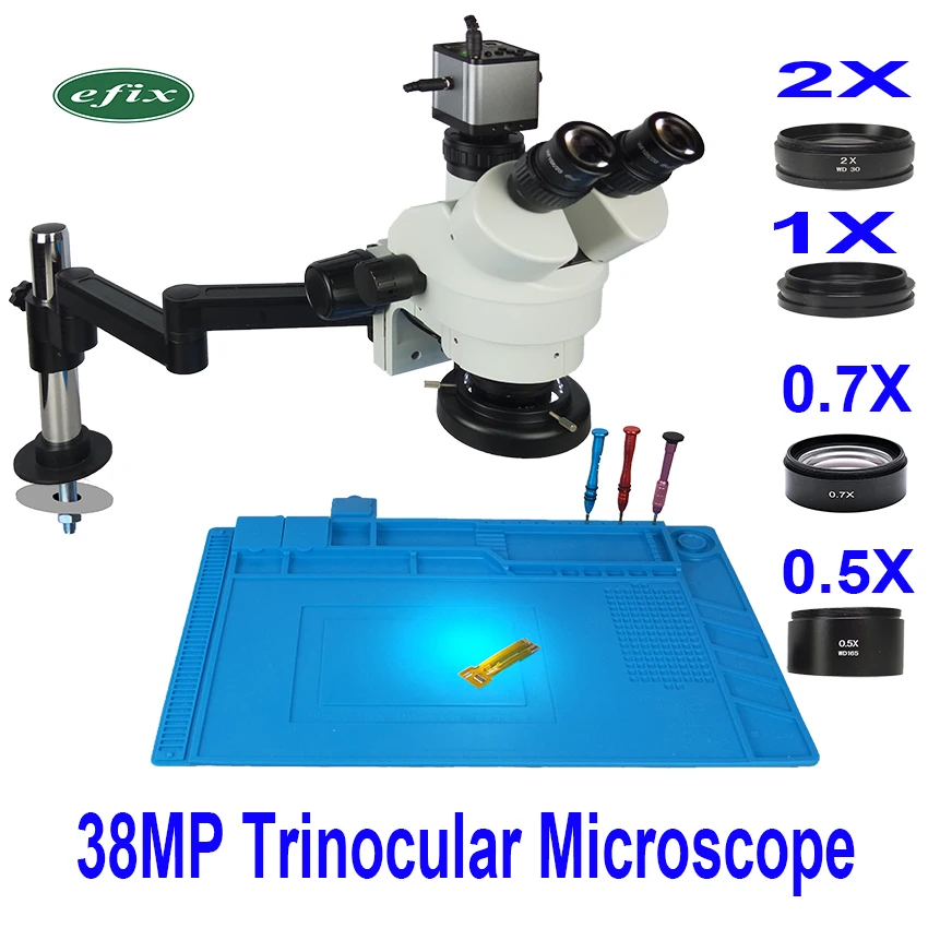 38MP HD 3,5-90X Универсальный вращающийся штатив Тринокулярный Стерео паяльный микроскоп HDMI USB TF камера светодиодный светильник ремонт телефона