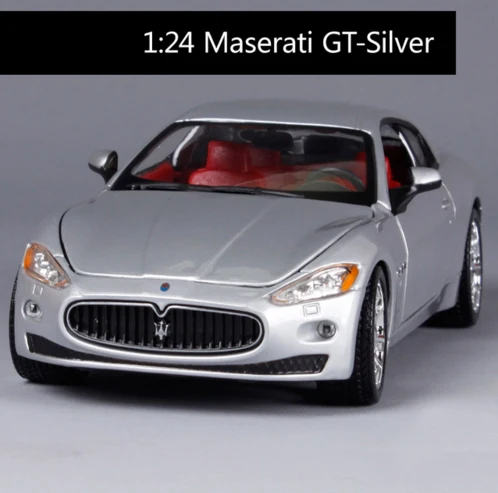 Maisto Bburago 1:24 Maserati GT Gran Turismo литая модель автомобиля игрушка с новым в коробке для детей подарки на день рождения - Цвет: Серебристый