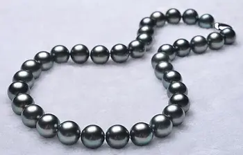 

Eternal wedding Women Gift word 925 Sterling real 925 real natural big Huge18"11-12mm natural tahitian genuine bla