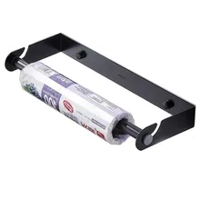 Черная кухонная полка для хранения пленки многофункциональная Бытовая кухонная полка для хранения соусов и бутылок диспенсер для бумаги аксессуар