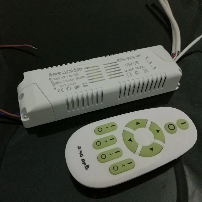 

220V 240V 72W-84W Push button remote control led driver Dual color Non pole modification ceiling lamp driver power supply
