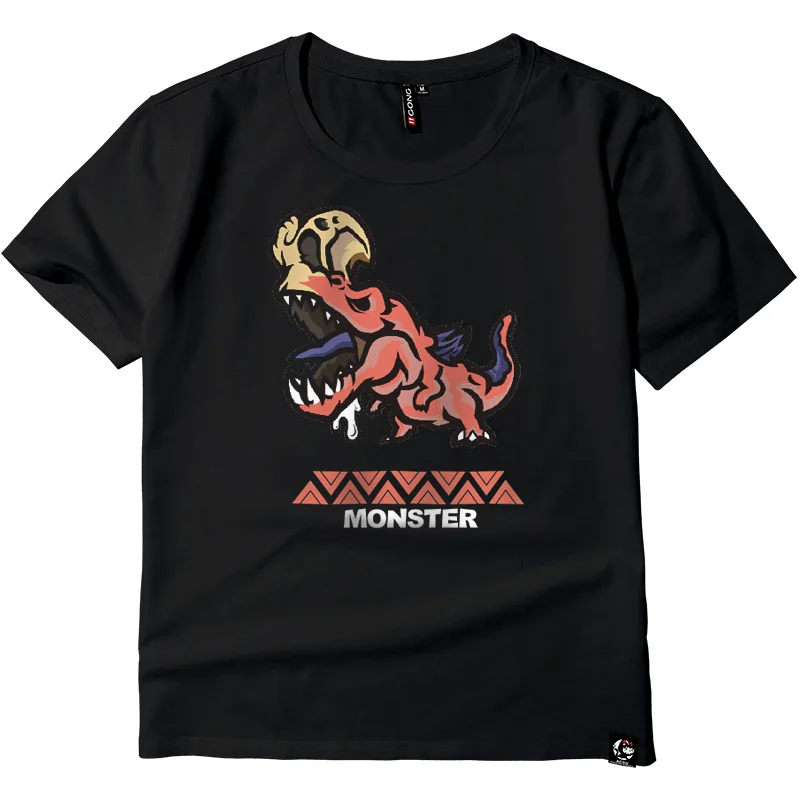 Monster футболка с изображением охотника для мужчин унисекс футболка мультфильм футболка повседневное Топ аниме Camiseta Streatwear короткий рукав ткань топы