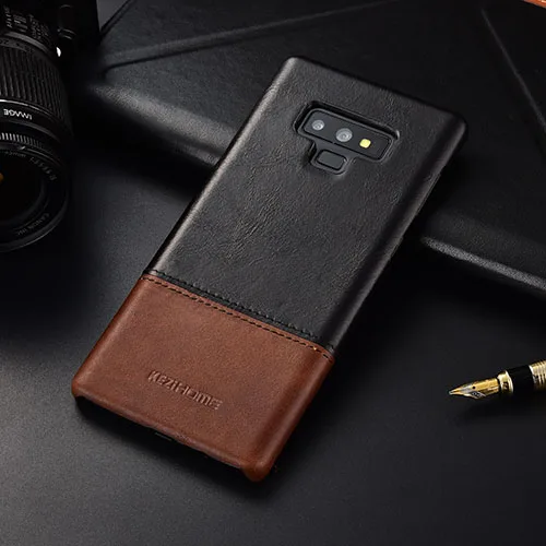 Чехол для samsung Galaxy Note 9 KEZiHOME, роскошный, хит цвета, натуральная кожа, твердая задняя крышка, Капа для samsung note9, чехол для телефона s - Цвет: black