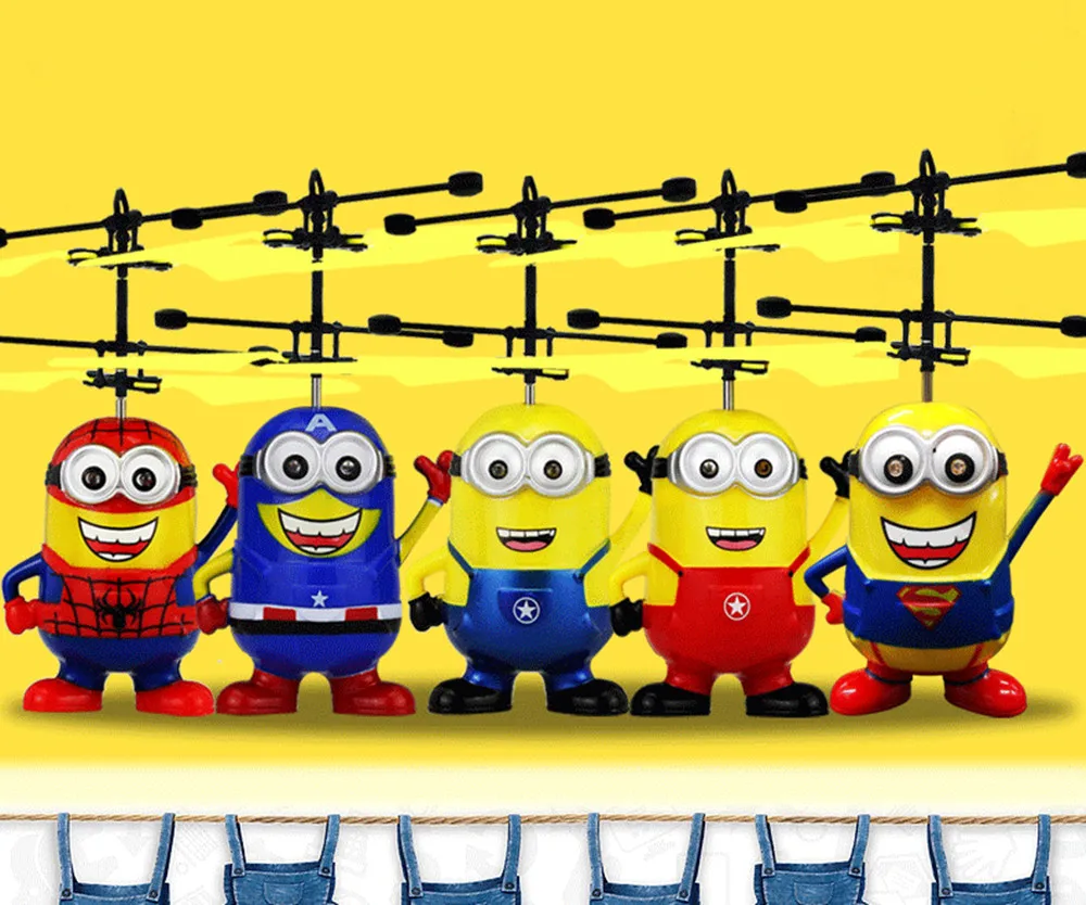 ME Minion Fly Flashing helicopter Hand Control RC Toys Despicable Me Minion Helicopter Quadcopter Drone Ar