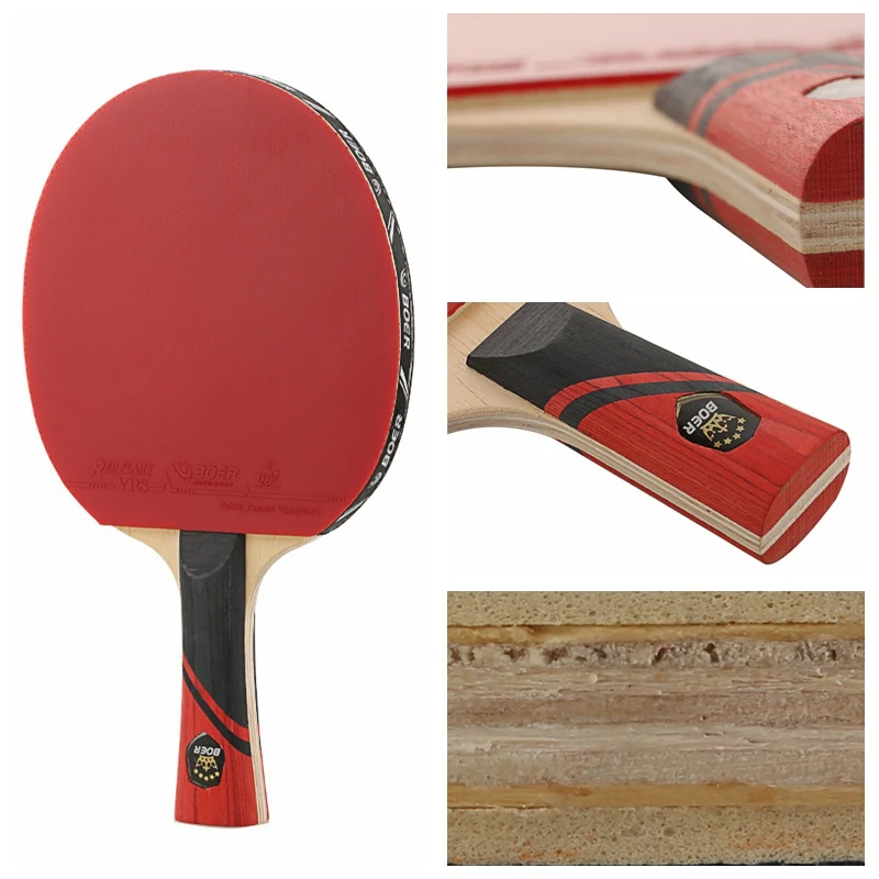 BOER 3STARS Ayous Table Tennis Racket Lightweight Powerful Ping Pong Paddle Bat Grip Table Tennis Training with bag