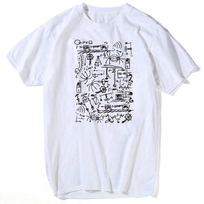 

cat T shirt quantum physics Tshirt men's t-shirts The Big Bang Theory Creative Casual Tshirt Short Sleeve Tee Math Geek T shirt
