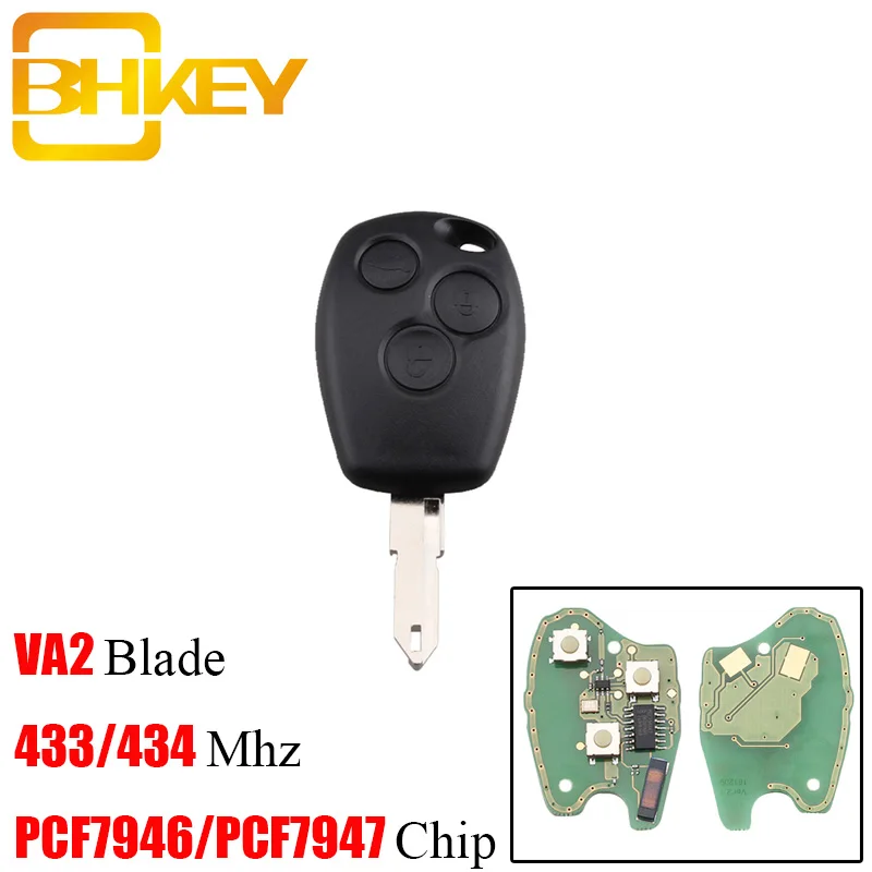 Bhkey дистанционного ключа для Renault Duster Logan Fluence Clio Vivaro Movano Master движения Kangoo Megane Laguna PCF7947/PCF7946 чип