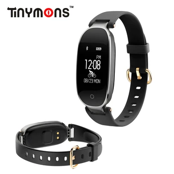 

Tinymons S3HR Fashion Elegant Bluetooth Smart Band Wristband Fitness Heart Rate Monitor Pedometer Bracelet for IOS Android phone
