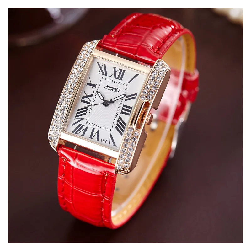 

2019 Brand Luxury Square Women Bracelet Watches Leather Crystal Wrist Watch Women Dress Ladies Quartz Clock Relogio Masculino