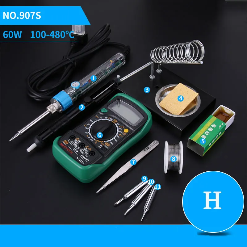 

Adjustable temperature Electric soldering iron 220V 60W thermostat Welding solder Rework Station Heat gun home repair tool kit
