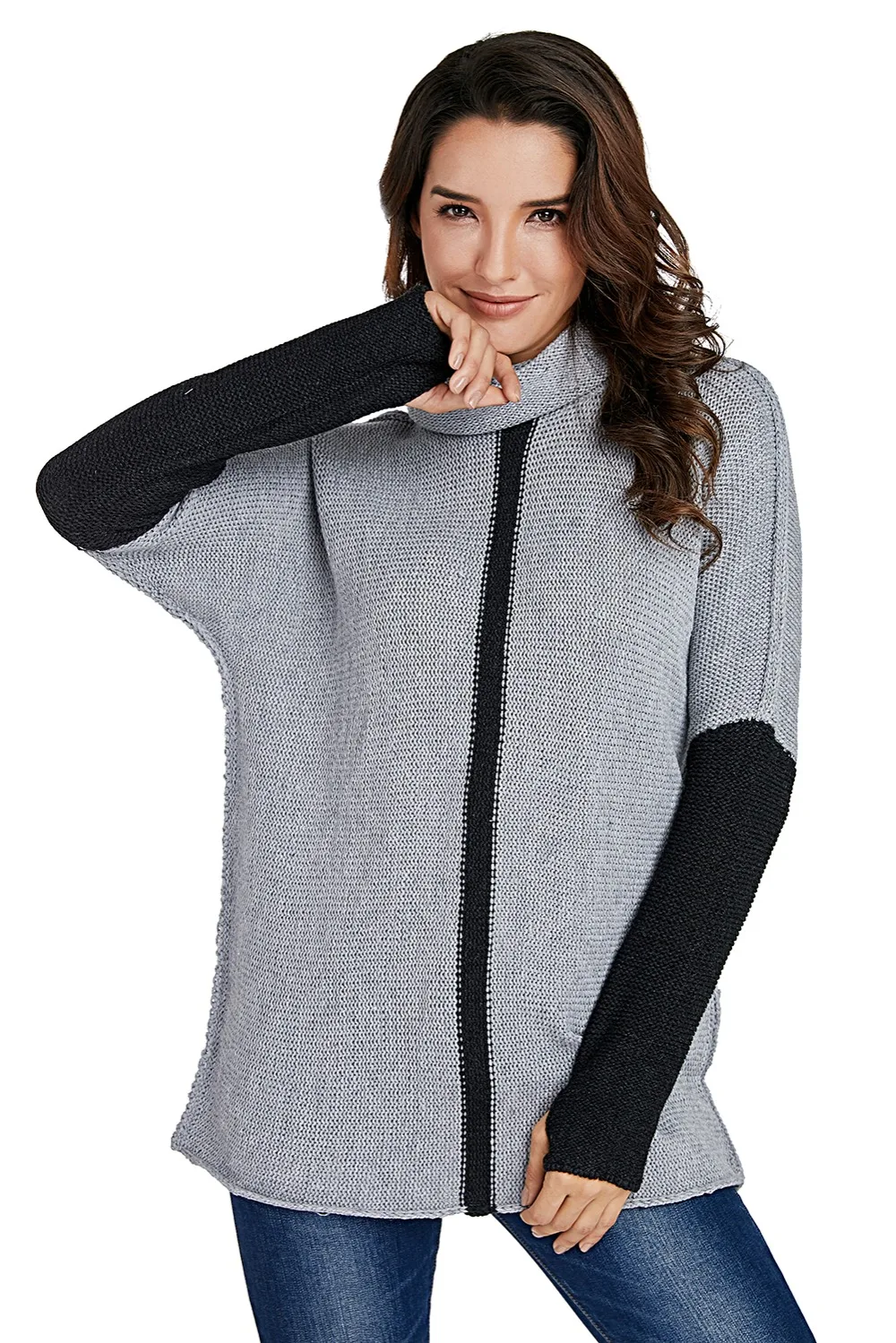 Charcoal-Gray-Individual-Cowl-Neck-Pullover-Sweater-LC27974-11-4