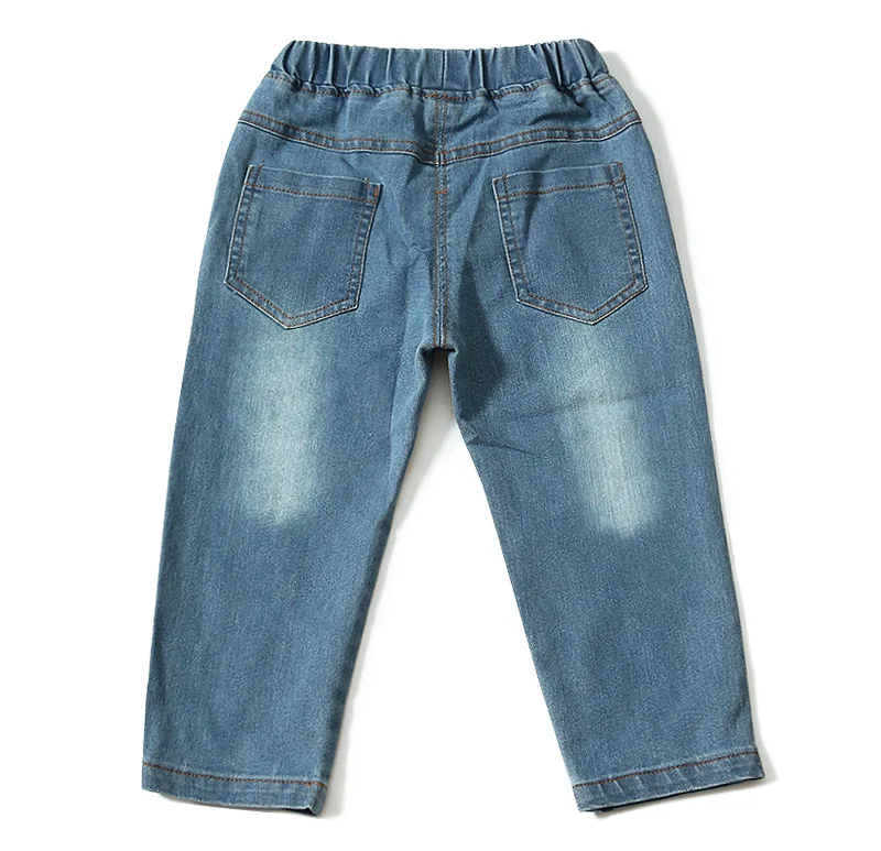 Детские джинсы для девочек и мальчиков с геометрическим рисунком на весну и осень, детские длинные штаны-шаровары с поясом для детей от 18 месяцев до 6 лет