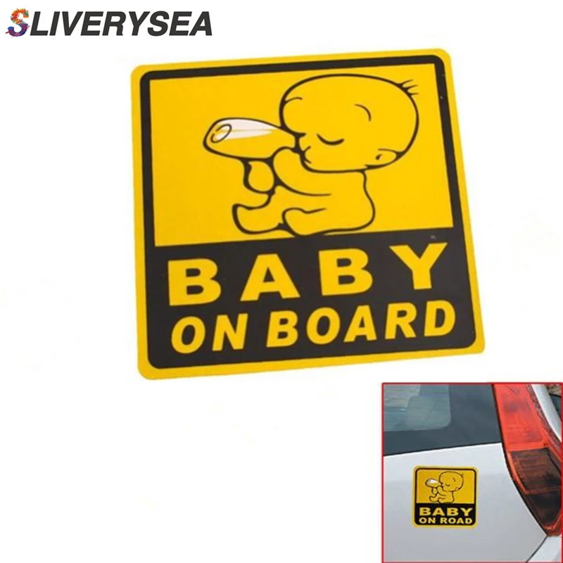 

SLIVERYSEA Personality Creative Baby On Board Car Stickers and Decals Auto Motorcycle Sticker Baby in Car On Rear #B1086