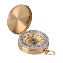 Чистый медный корпус компас многофункциональный ударопрочный навигационный Портативный Золотой