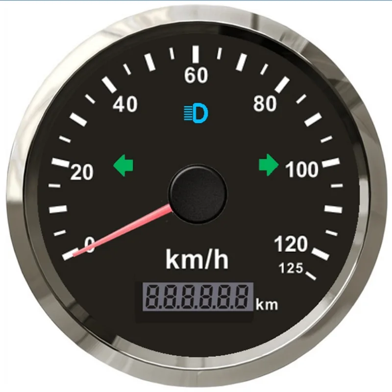 

85MM Auto Motorcycle GPS Speedometer Odometer 0-125km/h Mileage Adjustable Overspeed Bulzzer Alarm
