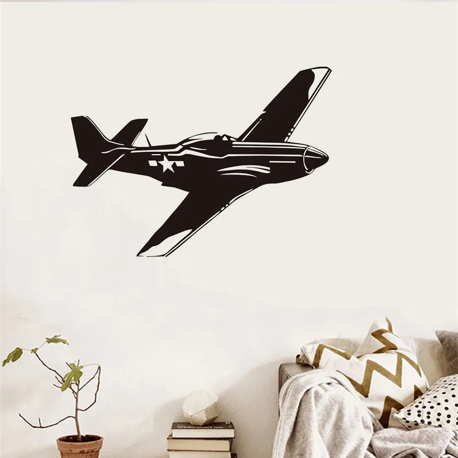 Etiqueta Engomada De La Pared Del Avión De Personalidad Aviones Papel Pintado De Vinilo Para Niños Habitación Decoración Del Hogar Calcomanía De Arte Wallpapers For Airplane Wall Stickerswall Sticker Aliexpress