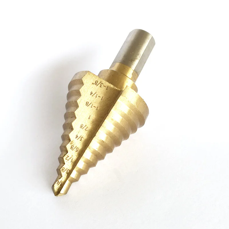 3/8" Hex Shank 10 Step Drill Bit 1/4" to 1 3/8" HSS Titanium All in One