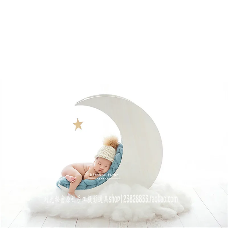 Реквизит для студии Фотография Луна кроватка для реквизит для фотосессии новорожденных аксессуары для фото Flokati новорожденный позирует диван твердая деревянная корзина