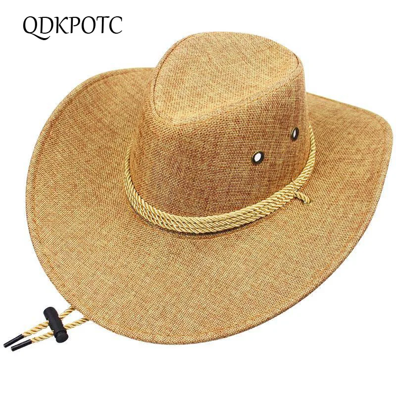 QDKPOTC 2019 весенне летние новые льняные ковбойские шляпы в западном стиле для мужчин
