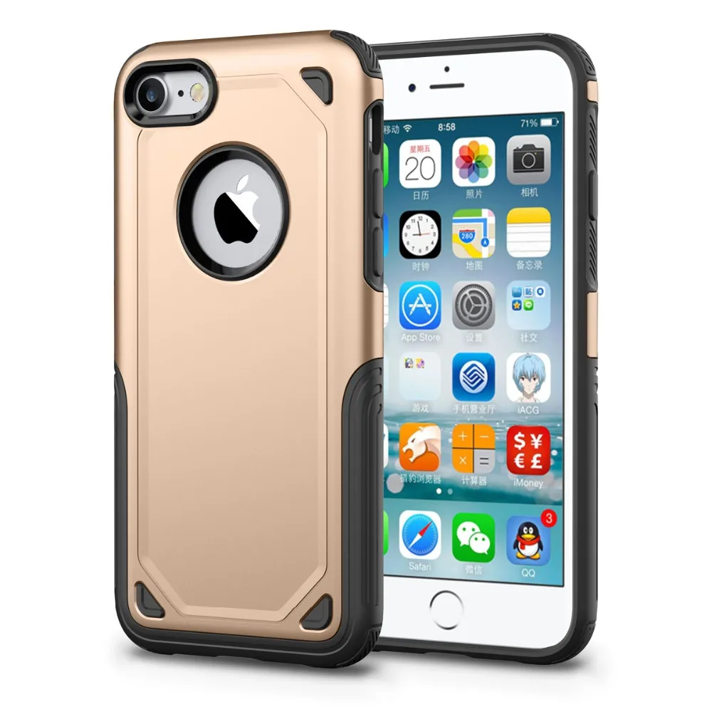 Military Shockproof Armor Phone Case For iPhone X XS 11 Pro Max XR 7 8 6 6S Plus Hybrid PC+Silicone Slim Rugged Protective Cover iphone 11 Pro Max  silicone case