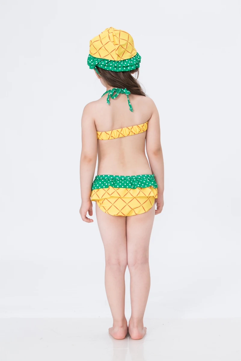 UK/детские купальные костюмы ананас для маленьких девочек, комплект бикини, танкини, купальный костюм из 3 предметов