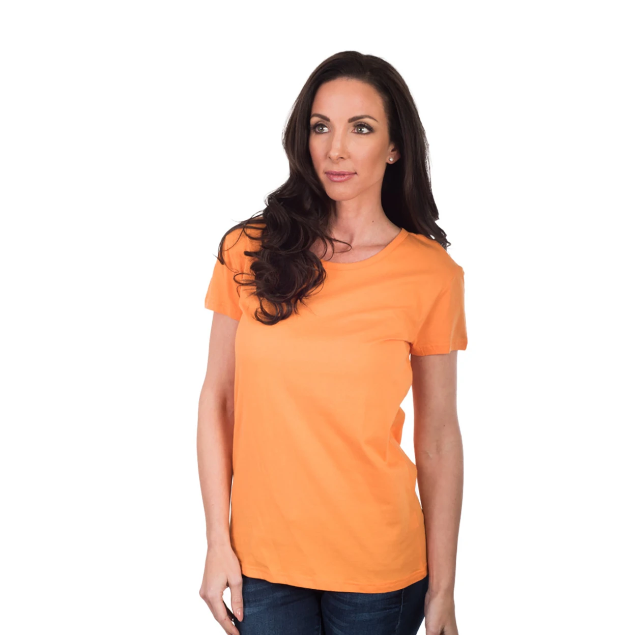 Women's Agiato Basic Crew Neck T-Shirt - Tangerine