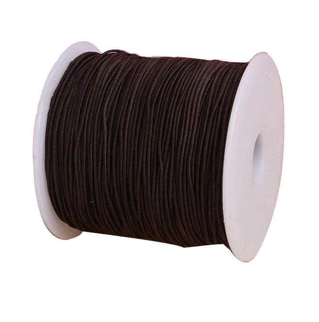 100 м/рулон ядро крученая пряжа эластичная Cord-1mm DIY веревочный браслет Бисероплетение шнуры-швейная веревка для одежды аксессуар - Цвет: Dk Coffee