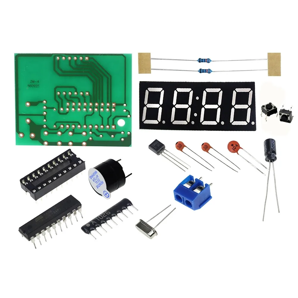 High Quality C51 4 Bits Electronic Clock Production Suite Diy Kits huismerk kopen in de aanbieding