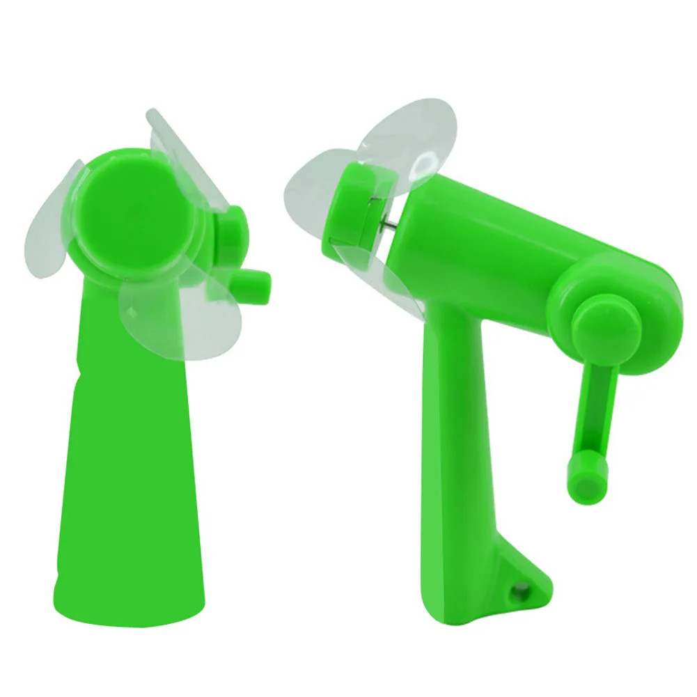 Baby Kid Toy Environmental Manual Plastic Hand crankin Mini Fan Lovely
