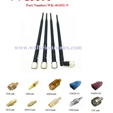 Вращающаяся 295 мм длина 7.0dBi с высоким коэффициентом усиления N male 4g lte Антенна N male поворотный GSM 3g 4G LTE stubby антенна