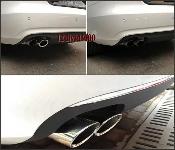 Free shipping !!2X CHROME Stainless Steel Exhaust Tips Rear muffler