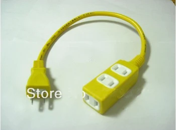 

NEW US standard AC power socket plug to 3 port Outlet Receptacle Yellow 15A