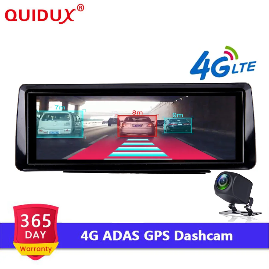 

QUIDUX 4G ADAS Car Dashcam Android WiFi DVR Camera FHD 1080P Dual Lens Auto Dash Cam Navi GPS Adjustable Screen Parking Monitor