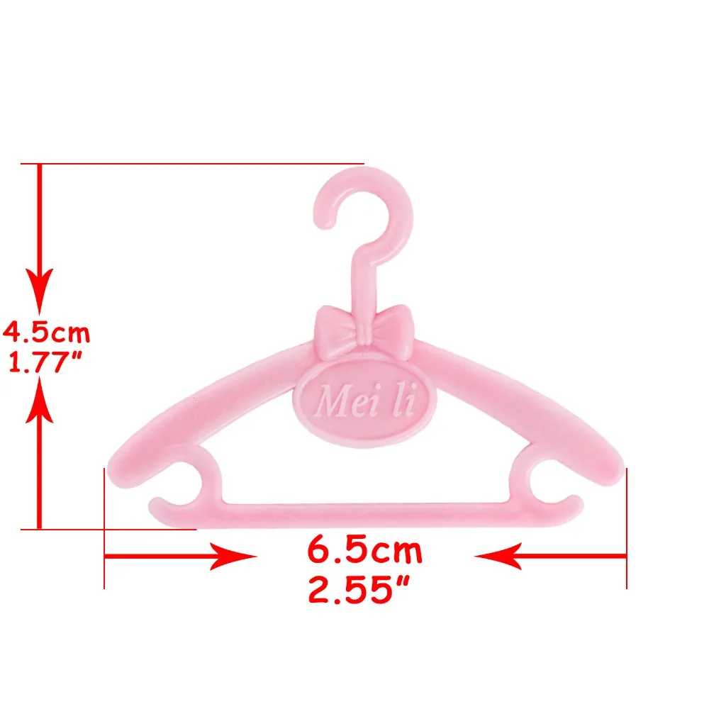 20 шт./партия Мини смешанные пластиковые розовые вешалки Милый Бант дизайн кукольный гардероб одежда кукольный домик аксессуары для куклы Барби