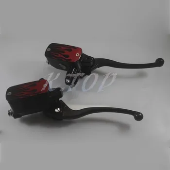

7/8" Flame Control Reservoir Brake Clutch Levers For Motorcycle Chopper Cruiser Touring Harley Suzuki yanaha honda kawasaki