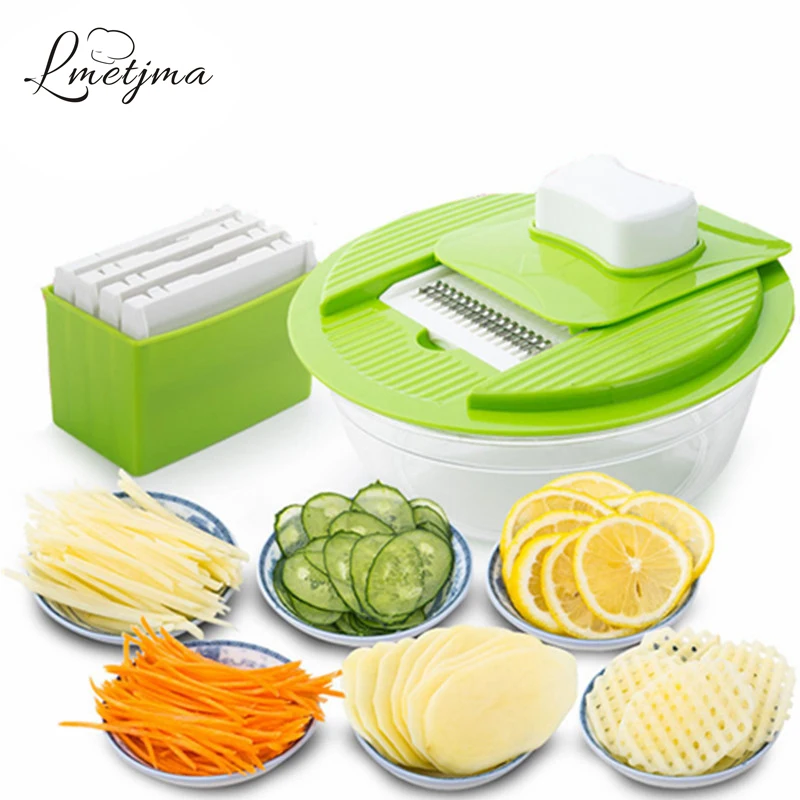 

Mandoline Vegetable Slicer Dicer Fruit Cutter Slicer With 4 Interchangeable Stainless Steel Blades Potato Slicer Tools B0007