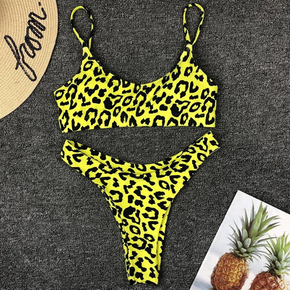 

Bathing Sexy Push-up Split Swimsuit Beachwear Summer Swimwear Beach Bikini Set Bather Women Low Waist Print Polyester
