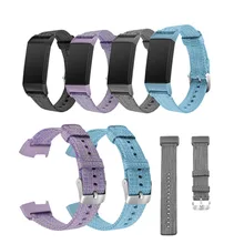 Fitbit Charge 3 Charge3 pulsera inteligente de repuesto correa de reloj de lona de nailon джинсовый hombres mujeres ремешок для умных часов