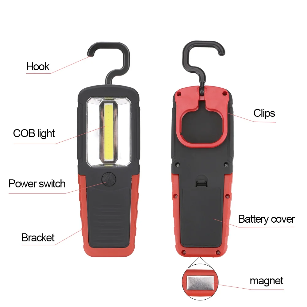 COB светодиодный рабочий проверка фонаря фонарь лампа с магнитом и вращающейся базой складной подвесной крючок для палатки кемпинга ремонта