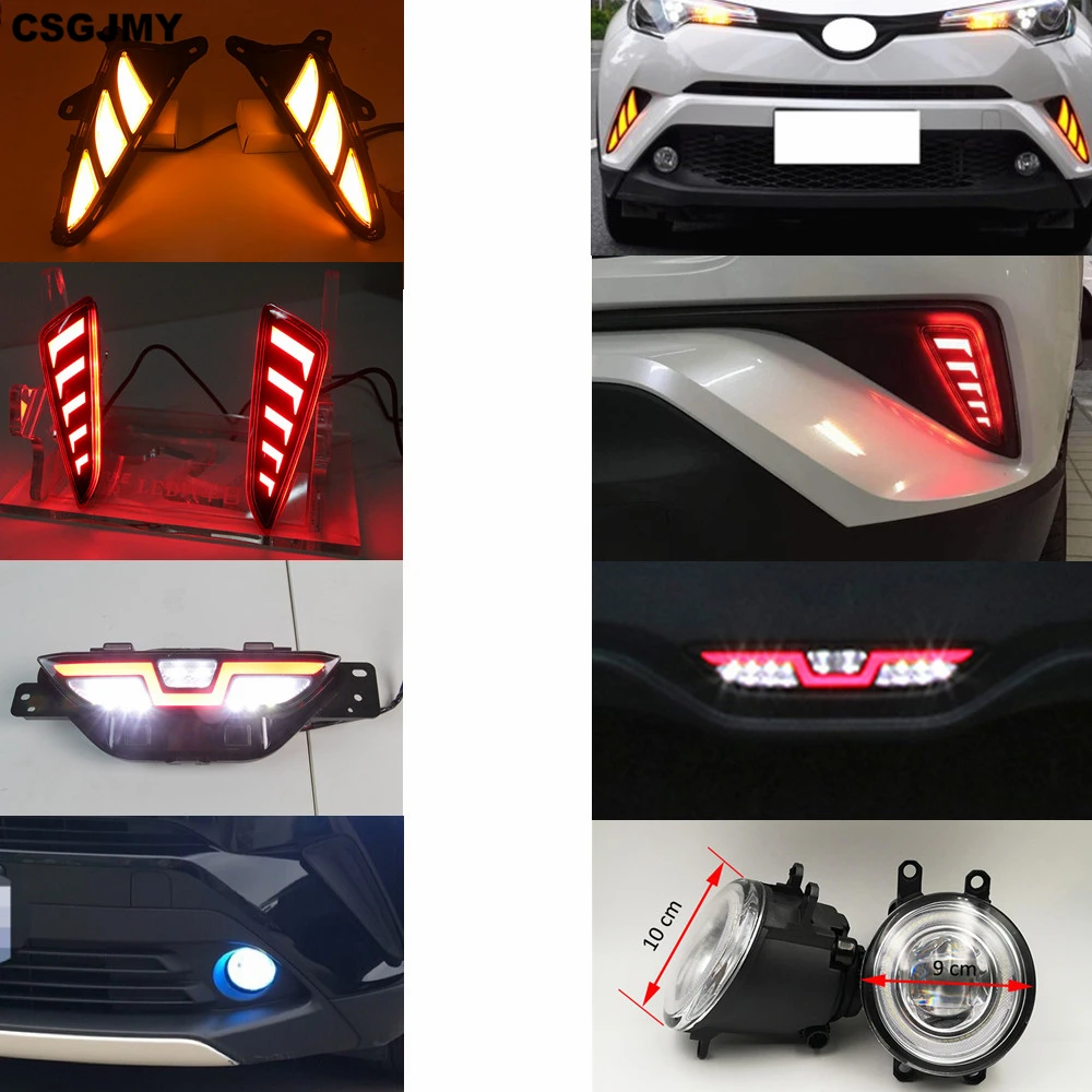 

CSGJMY 1Set For Toyota CHR C-HR 2016 2017 2018 2019 LED Daytime Running Turning Signal Light DRL Fog Lamp Brake light Driving