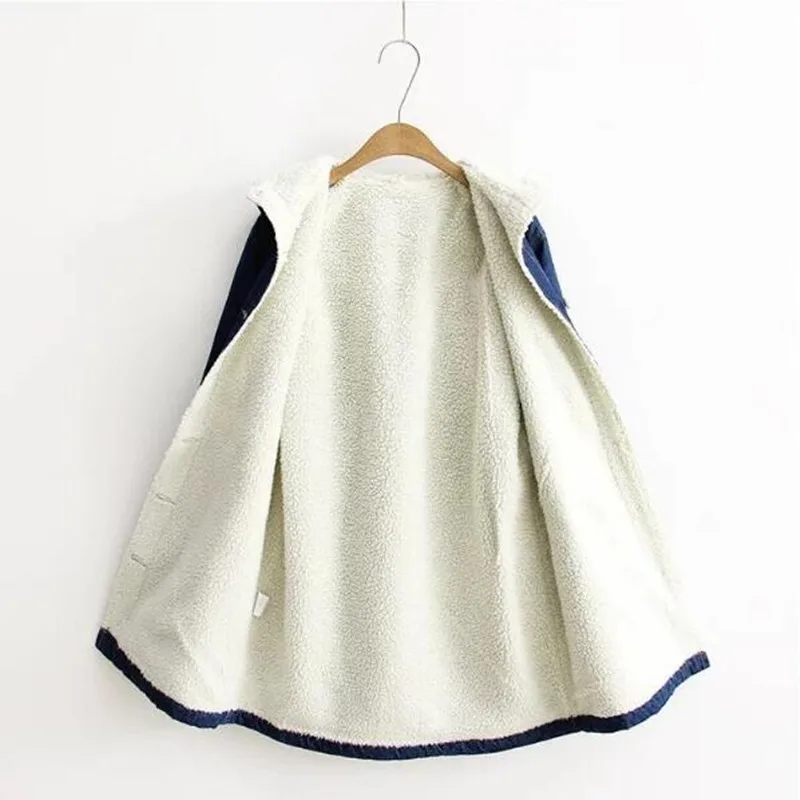 Della Velluto Cotone Cappuccio Allentato Da Con Cappotto Sportiva Giacca Tratti Blu Gufo Tuta Caldo Del Cowboy Inverno Agnello Casuale Donne Rivestimento Di Lunghi SYHwTqpn