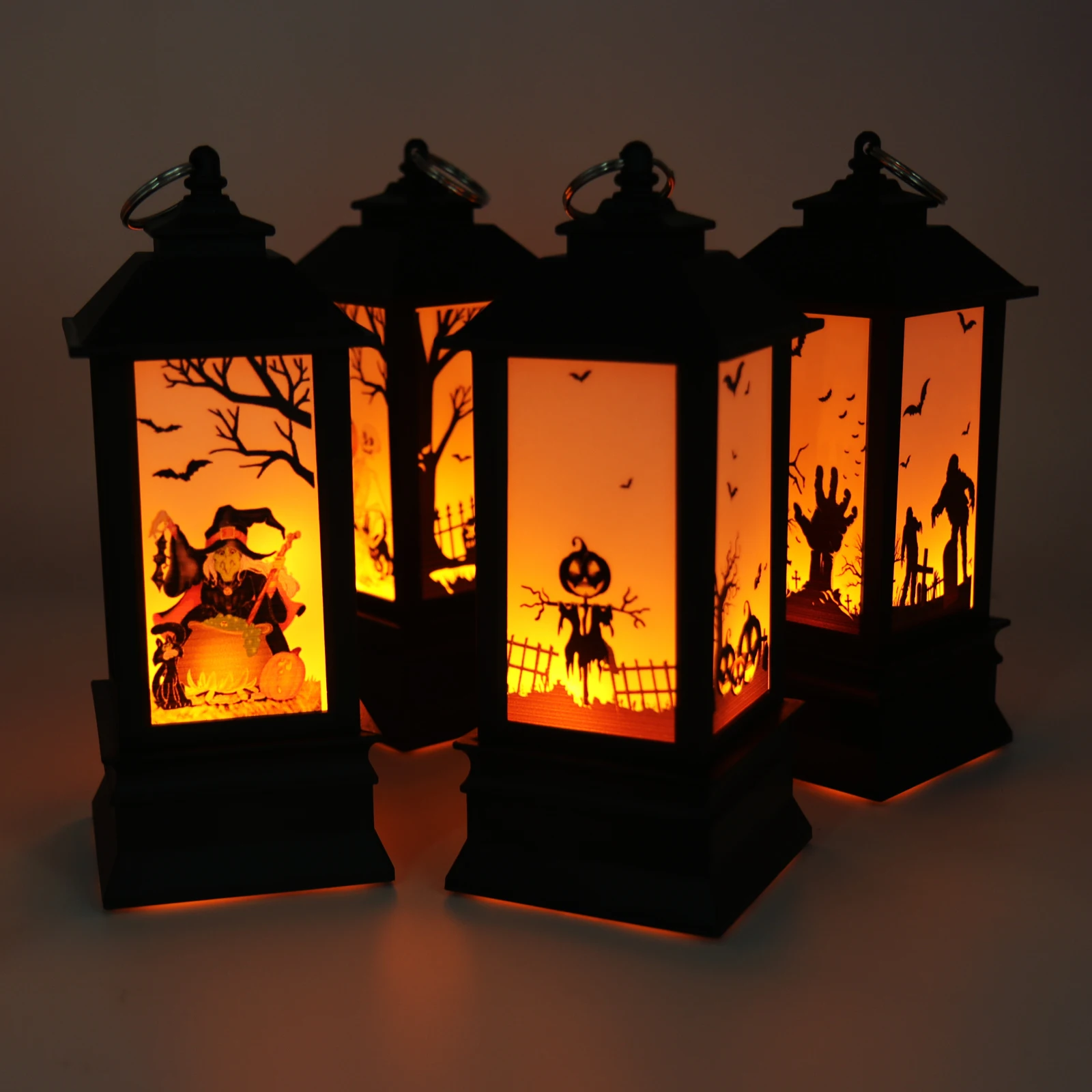 

Halloween Party Decoration Pumpkins/Ghost Hand/Skeleton/Witch Castle Vintage Flame Light for Festival Decoration Supplies