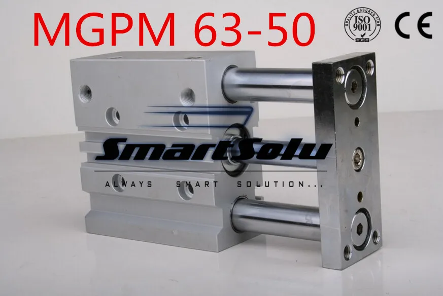 

Free Shipping MGPM 63-50 quality double acting 3-rod compact guide air cylinder pneumatic bore 63mm stroke 50mm slide bearing