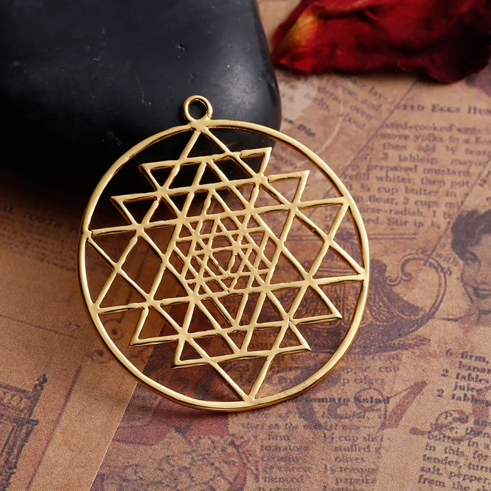DoreenBeads медный серебристый цвет золотой Sri Yantra медитация Полые Подвески DIY