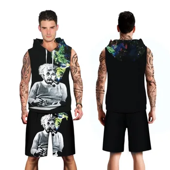 

2018 Men's Sportswear Running Sports Sets Basketball Workout Gym Summer sleeveless T-Shirts Quick Dry Shorts