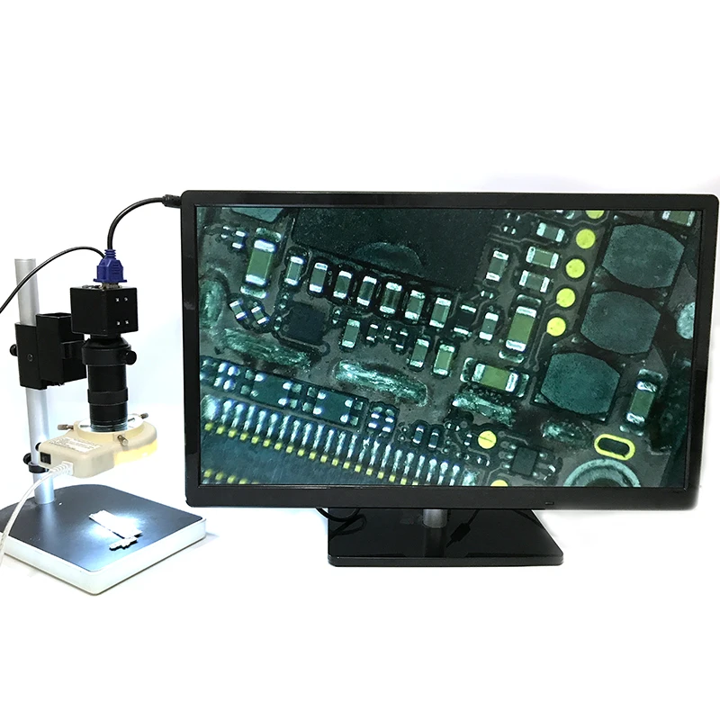 ##BUY 1080P HD Electronic Digital Industrial CMOS VGA Video Microscope Camera 100X C mount Lens 56 LED Ring Light For Phone PCB Repair