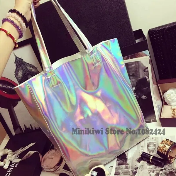 New Fashion Women S Metallic Silver Laser Handbag Shoulder Bags New Fashion Women S Metallic Silver Laser Handbag Shoulder Bags Beach Reusable Ping Bag Accessories Bolsos Mujer On Aliexpress Alibaba Group